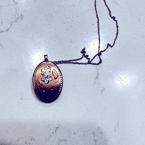 14k Gold Plated Antique handmade LOCKET necklace with chain. RARE